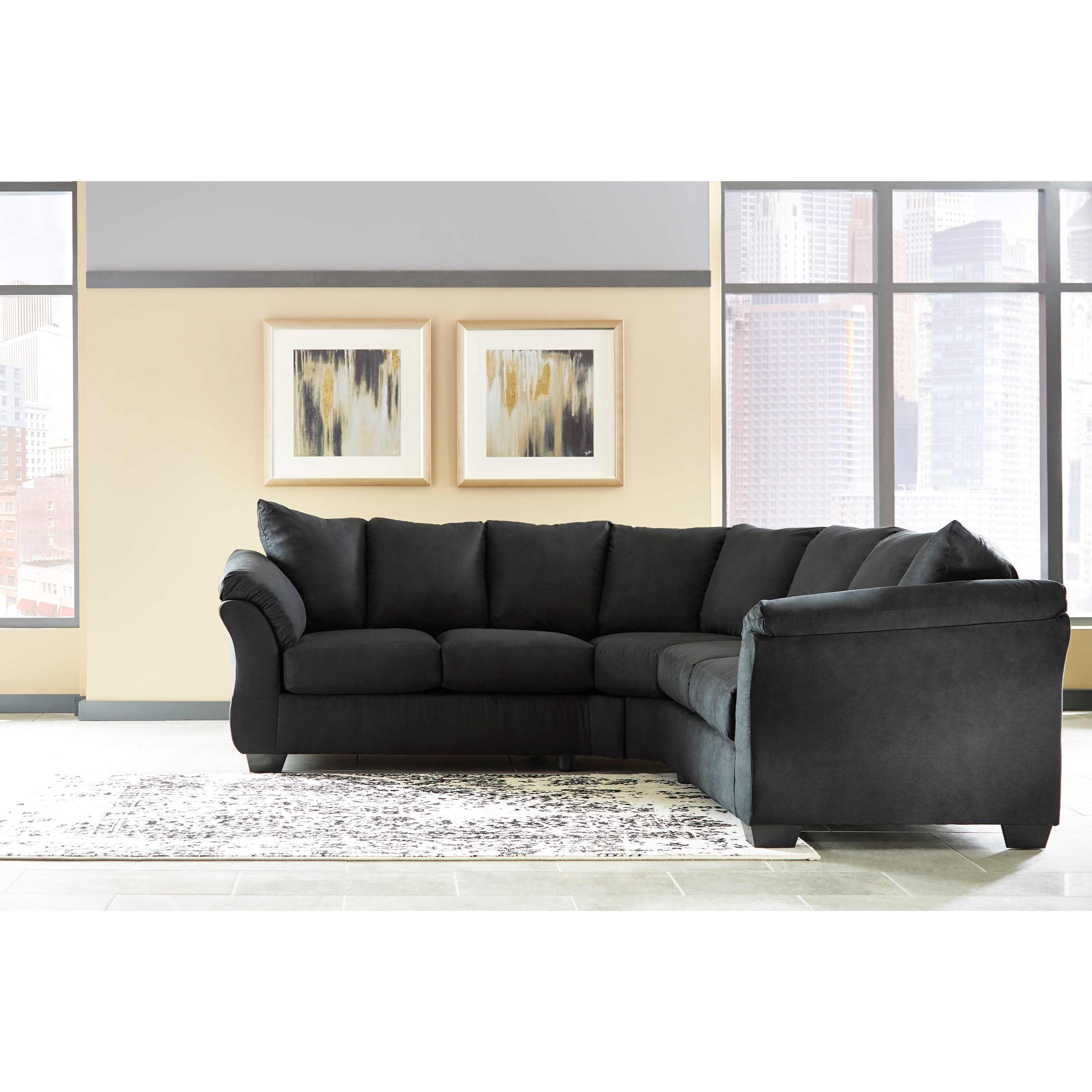 Signature Design by Ashley Darcy Black Contemporary Sectional Sofa